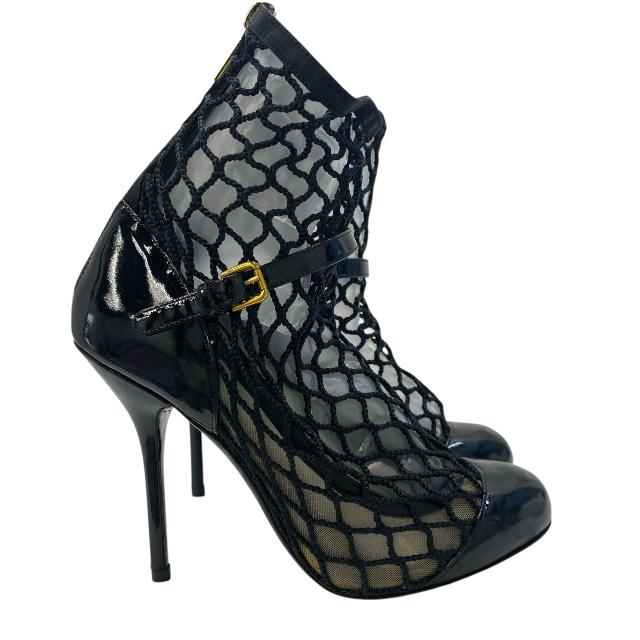 ドルチェ&ガッバーナ ドルガバ D&G メッシュ ショート ブーツ ブーティ ソックスブーツ ブラック DOLCE＆GABBANA [サイズ38(約25cm)] DOLCE&GABBANA（ドルチェ & ガッバーナ） ドルガバ D&G メッシュ