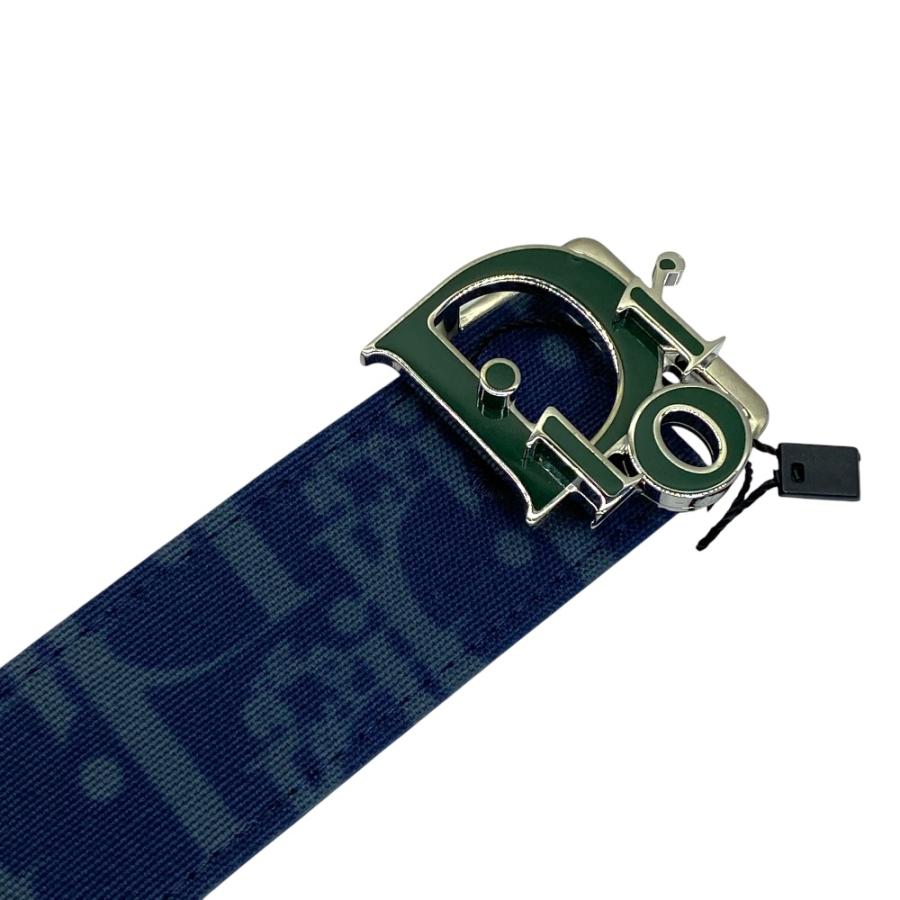 Dior Denim Tears Collaboration Belt Canvas Navy Green Everyday Christian Dior X DENIM TEARS Oblique Belt 95 38 Blue 1816149  main image 3