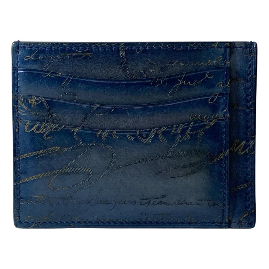 希少色 ベルルッティ Berluti 名刺入れ スクリット 青 カード入れ 美品 Berluti（ベルルッティ） バンブー テトリス カードケース パスケース