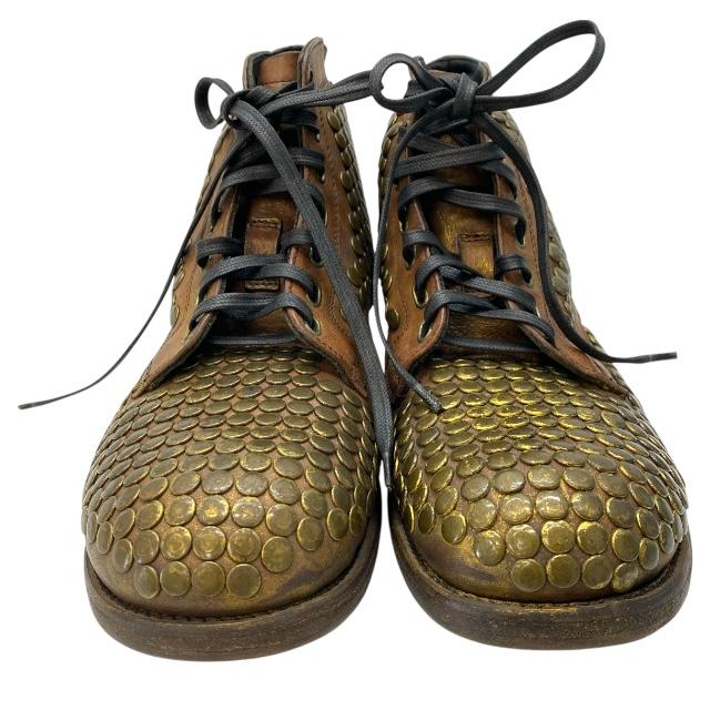 ドルチェ&ガッバーナ CA5390 ドルガバ D&G レースアップブーツ プレーントゥ スタッズ ヴィンテージ加工 DOLCE&GABBANA [サイズ7(約26cm)] DOLCE&GABBANA（ドルチェ & ガッバーナ） CA5390 ドルガバ D&G レース