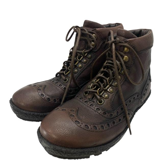 ドルチェ&ガッバーナ ドルガバ D&G ウイングチップ レースアップ ワーク ブーツ ブラウン レザーDOLCE&GABBANA [サイズ6(約25cm)] DOLCE&GABBANA（ドルチェ & ガッバーナ） ドルガバ D&G ウイングチップ