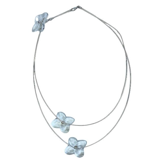 バカラ オルテンシア　ネックレス　k18 BACCARAT バカラ K18 オルテンシア チョーカーネックレス クリスタル