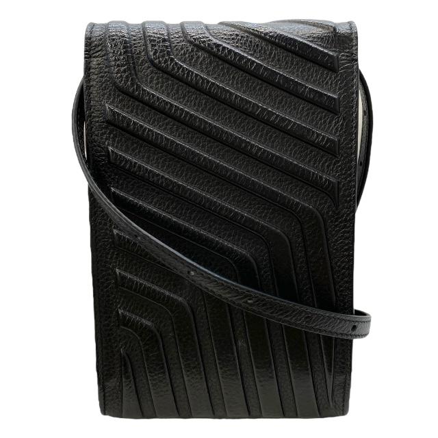 【未使用に近い】ブラック スマホショルダーバッグ 自家保管 フォンケース BALENCIAGA（バレンシアガ） 693544 カーフォンホルダー スマホ