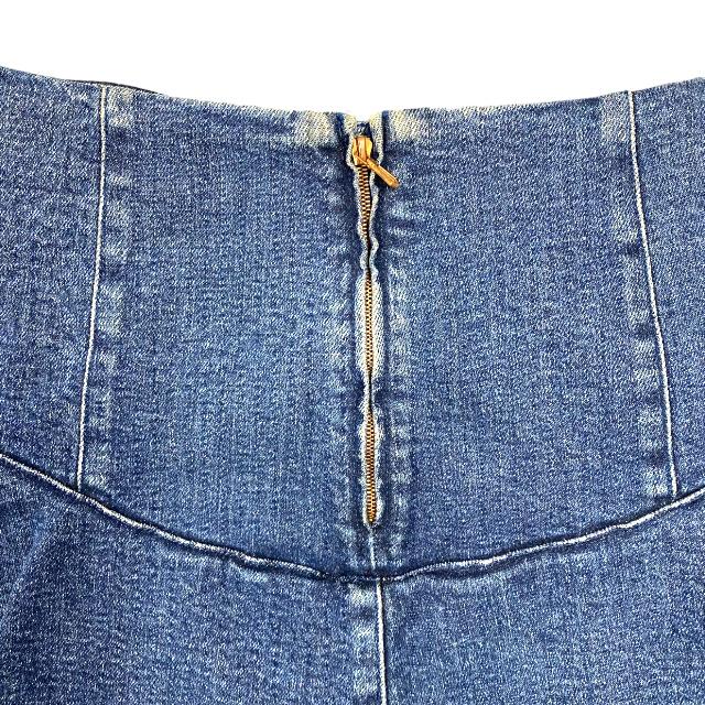 CHANEL シャネル P29374V19761 フレア フリル 膝丈 デニム スカート  