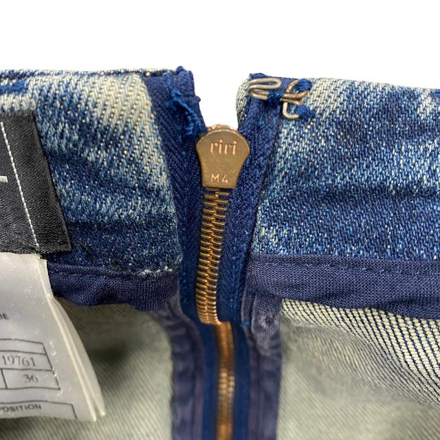 CHANEL シャネル P29374V19761 フレア フリル 膝丈 デニム スカート  