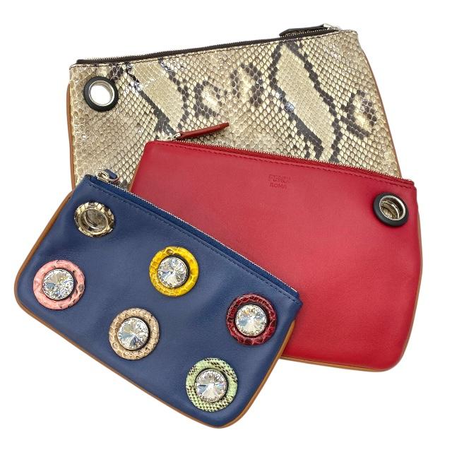 FENDI フェンディ【美品】ゼブラ柄 ハンドバック(クラッチバッグ) FENDI（フェンディ） 8BS001トリプレット クラッチバッグ セカンド