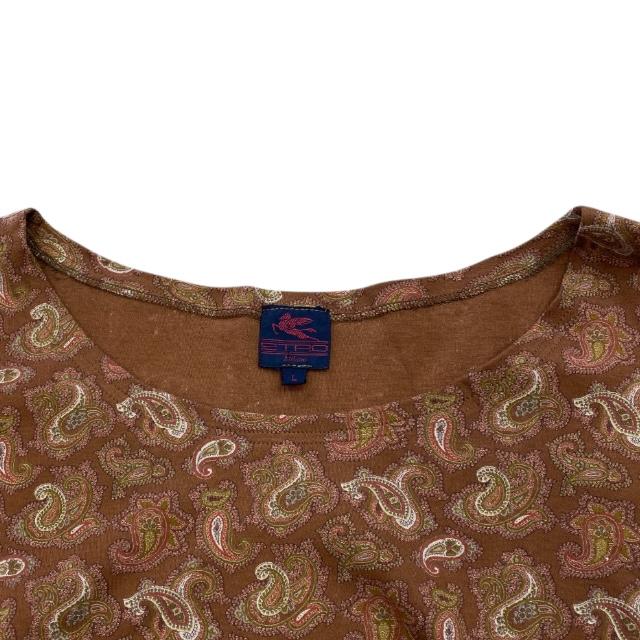 【新品タグ付き】ETRO エトロ 総柄 ペイズリー ワンピース 半袖 Aライン ETRO（エトロ） ワンピース 半袖 ノーカラー ペイズリー柄 総柄 ロング