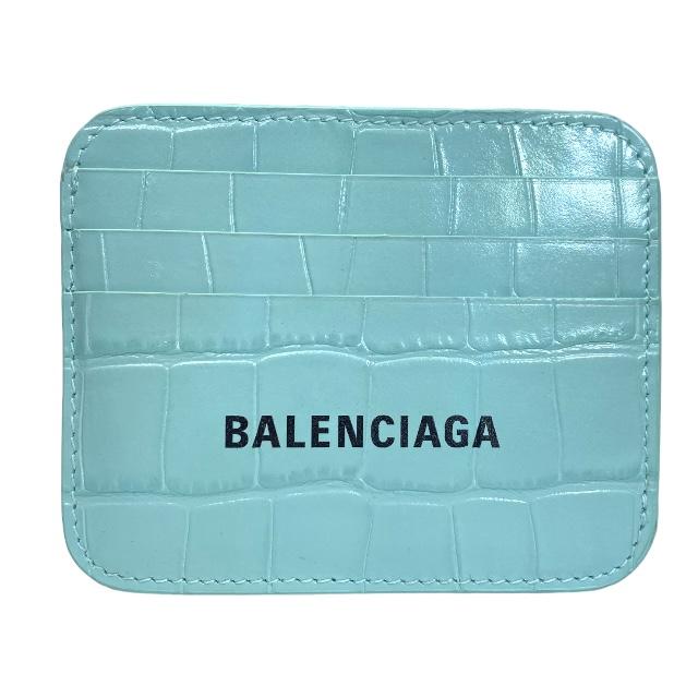 BALENCIAGA コインケース 青 クロコダイル風 BALENCIAGA コインケース 青 クロコダイル風