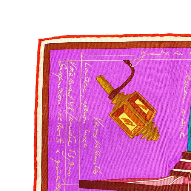 【美品】エルメス　カレ90 Project de Voiture 稀少デザイン HERMES】エルメス『カレ90 PROJET de VOITURE PETIT-DUC BATEAU