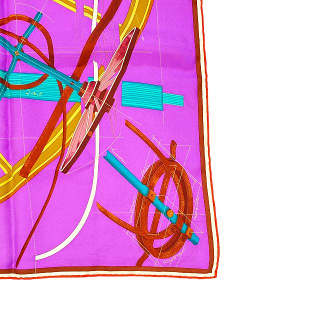 【美品】エルメス　カレ90 Project de Voiture 稀少デザイン HERMES】エルメス『カレ90 PROJET de VOITURE PETIT-DUC BATEAU