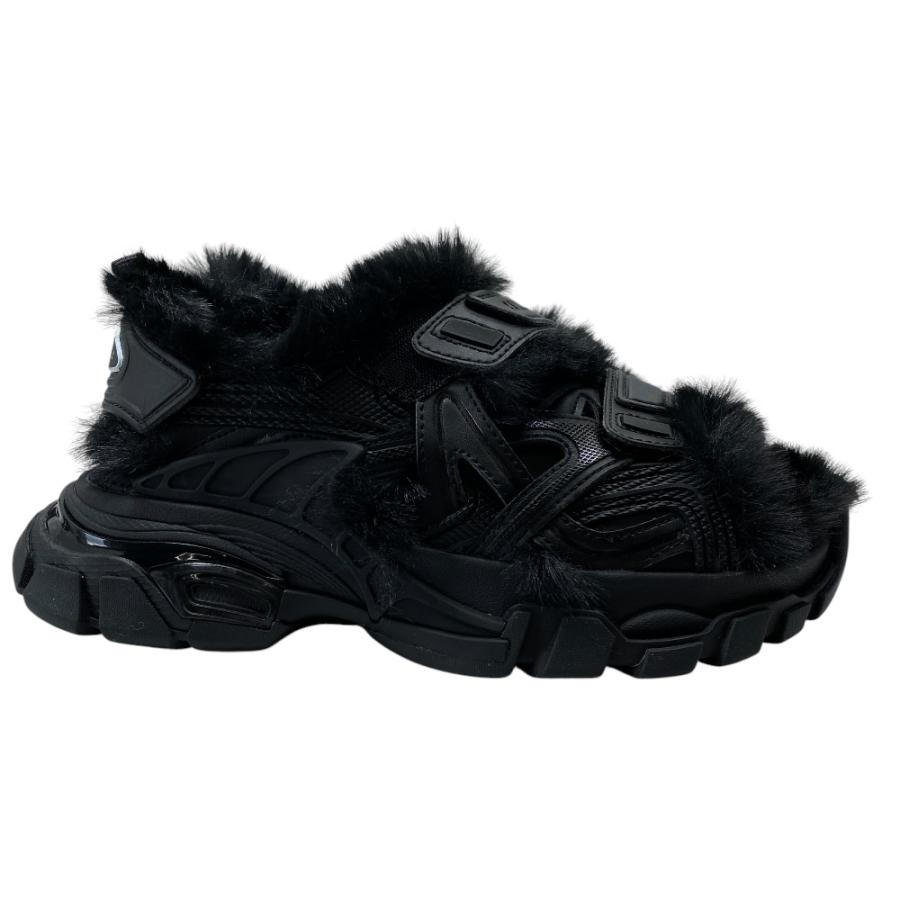 未使用 BALENCIAGA バレンシアガ トラック エコファートリム サンダル 668560 W3CQ3 ラバー フェイクファー ブラック (サイズ35 約22cm) | BALENCIAGA | 04