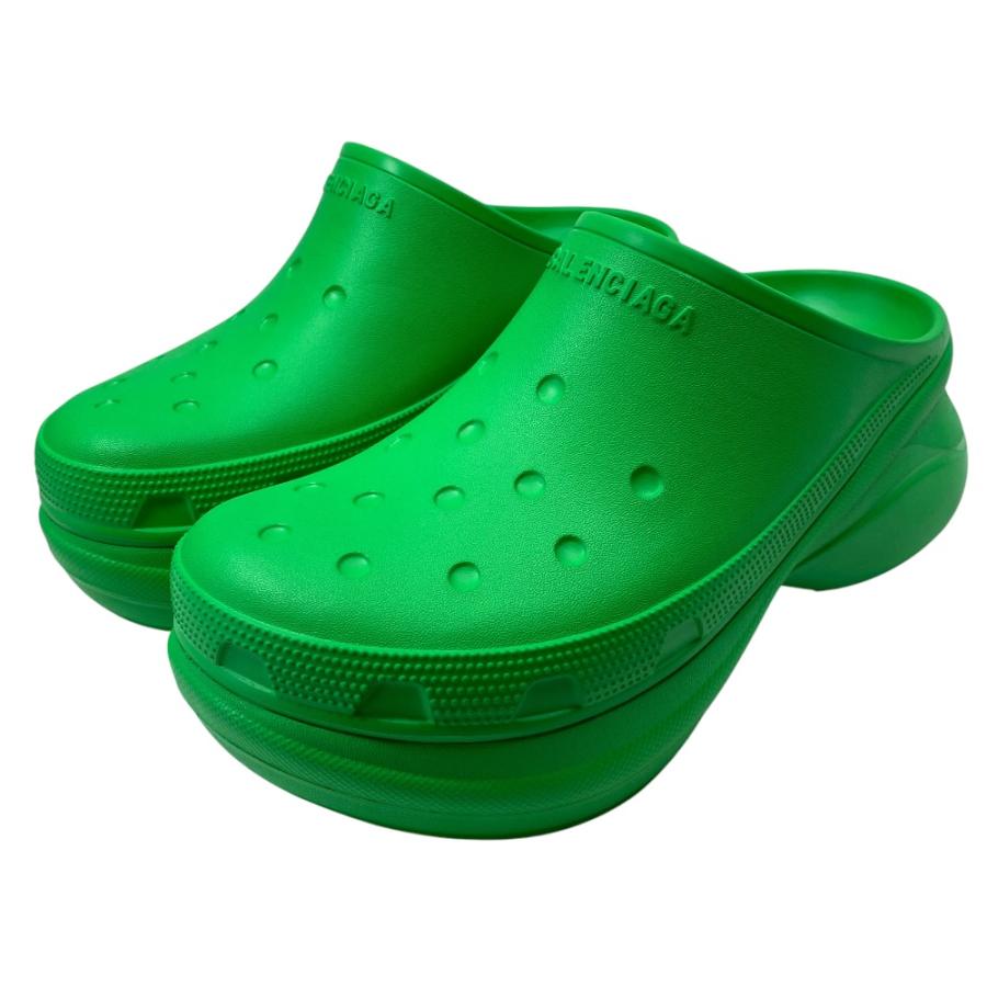 未使用 BALENCIAGA バレンシアガ×Crocs クロックス Pool Mule プール ミュール サンダル 720762 W1S8E ラバー グリーン (サイズ40 約27cm) | BALENCIAGA