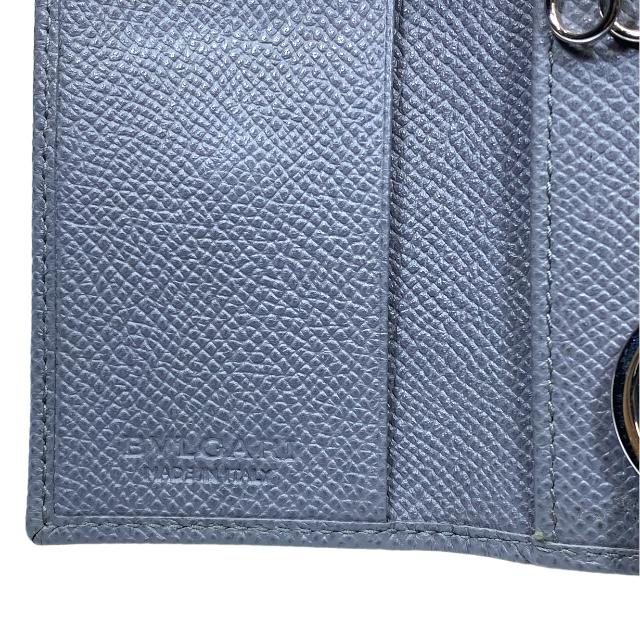 ■ BVLGARI ブルガリ マン レザー キーリング　箱付き 正規品】キーリング ブルガリ ブルガリ マン レザー ブルー