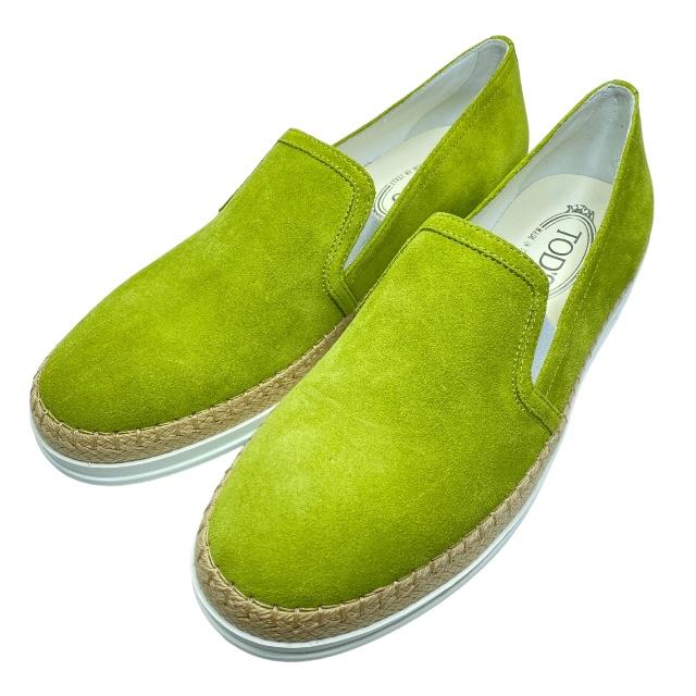 TOD’S スリッポン エスパドリーユ グリーン スエード TOD'S 【未使用】TODS トッズ シューズ スリッポン 靴