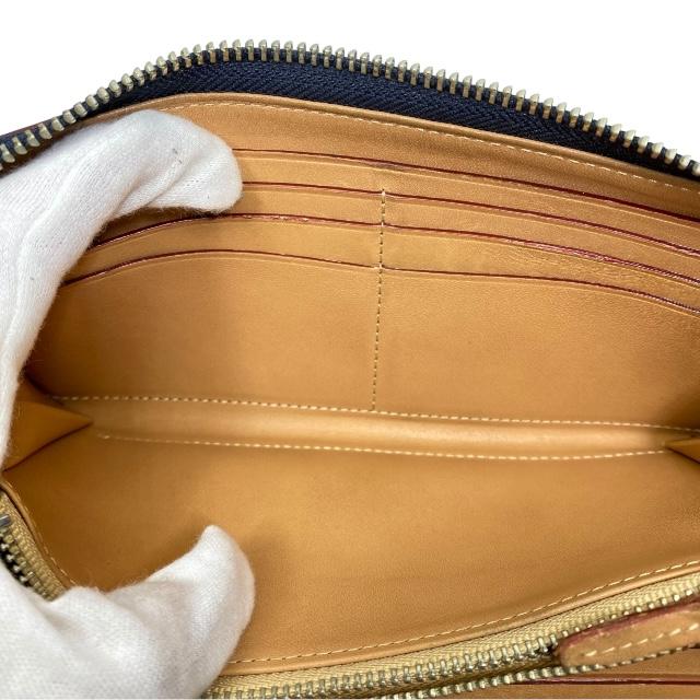 ガンゾ　ラウンドファスナー長財布ブルー THIN BRIDLE(シンブライドル) ラウンドファスナー長財布