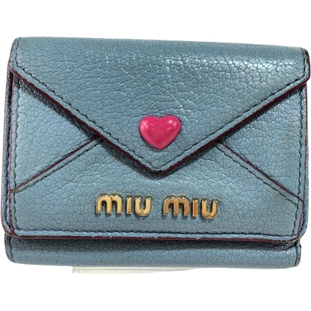 MIU MIU ミュウミュウ マドラスラブ 三つ折り 財布 5MH021  