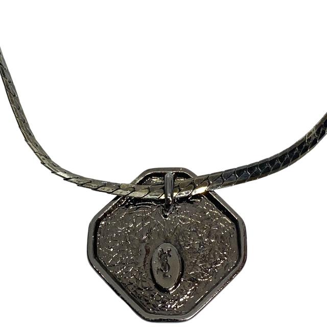 【美品】イヴサンローラン ネックレス YSL ラインストーン ブラック ゴールド 美品】イヴサンローラン ネックレス YSL ラインストーン ブラック ゴールド