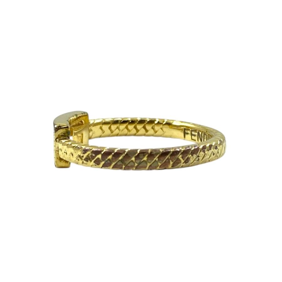 FENDI フェンディ FFロゴ バゲット リング ゴールドカラー FENDI（フェンディ） バゲット リング 指輪 アクセサリー FFロゴ