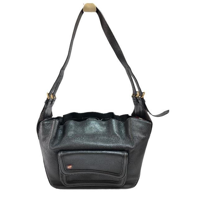 BALLY バリー ショルダーバッグ かばん 巾着 レザー キャンバスライン 