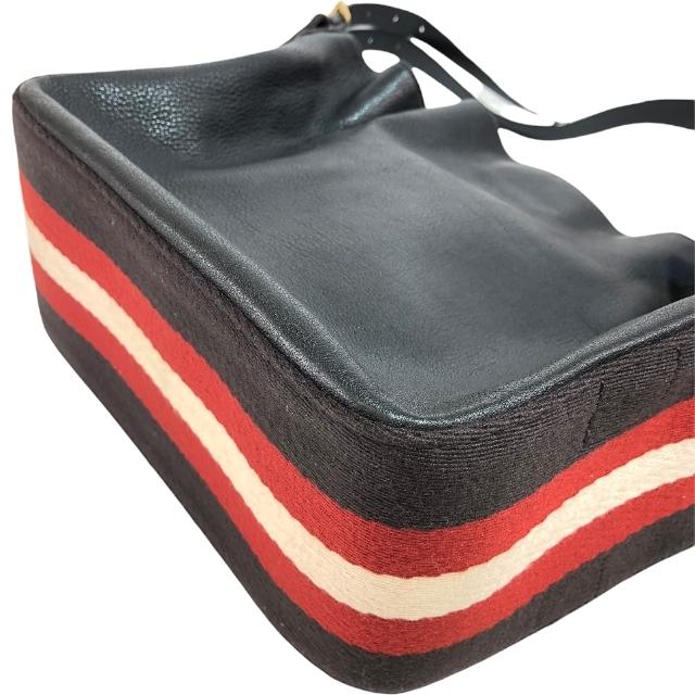 BALLY バリー ショルダーバッグ かばん 巾着 レザー キャンバスライン 