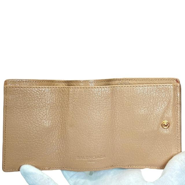 【美品】バレンシアガ 三つ折り 財布 レザー BB 金具 ホワイト BALENCIAGA ホワイト 三つ折り財布