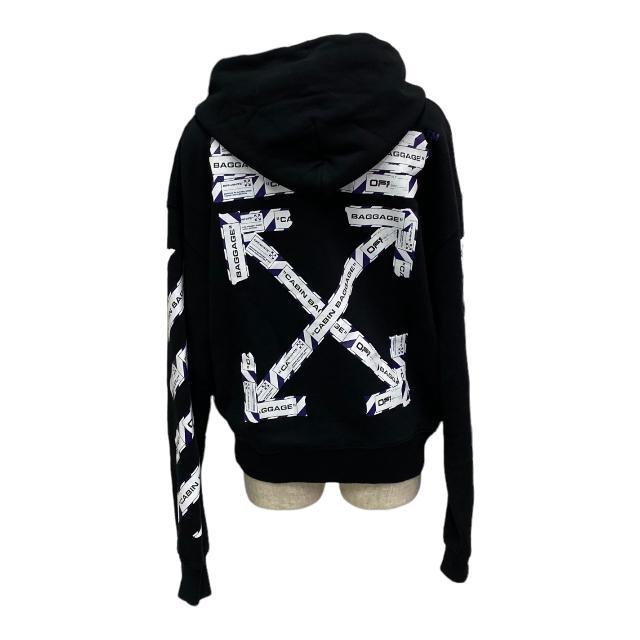 美品】OFF WHITE オフホワイト AIRPORT TAPE HOODIE エアポートテープ
