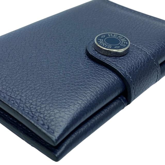 エルメス HERMESネイビー レザー パスポートケース 型押し 直営店購入 エルメス HERMESネイビー レザー パスポートケース 型押し 直営