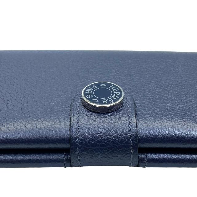 HERMÈS 紺レザー 名刺入れ(あんしん鑑定付) HERMÈS 紺レザー 名刺入れ(あんしん鑑定付) HERMÈS 紺レザー