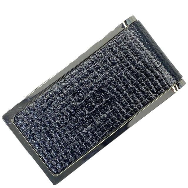 GUCCI グッチ クリップ マネークリップ 小物 ロゴ レザー メタル