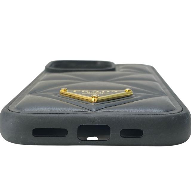 プラダ iPhone 14 Pro パデッドケース アイフォンケース スマホケース ロゴプレート キルティングレザー NERO ブラック PRADA | PRADA | 02