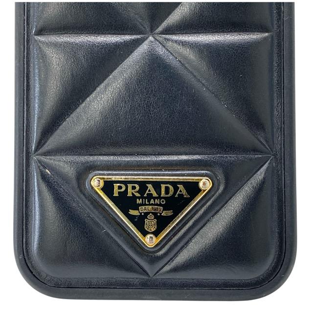 プラダ iPhone 14 Pro パデッドケース アイフォンケース スマホケース ロゴプレート キルティングレザー NERO ブラック PRADA | PRADA | 05