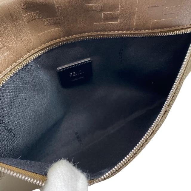 フェンディ FFロゴ ポーチ クラッチバッグ レザー ナイロン-