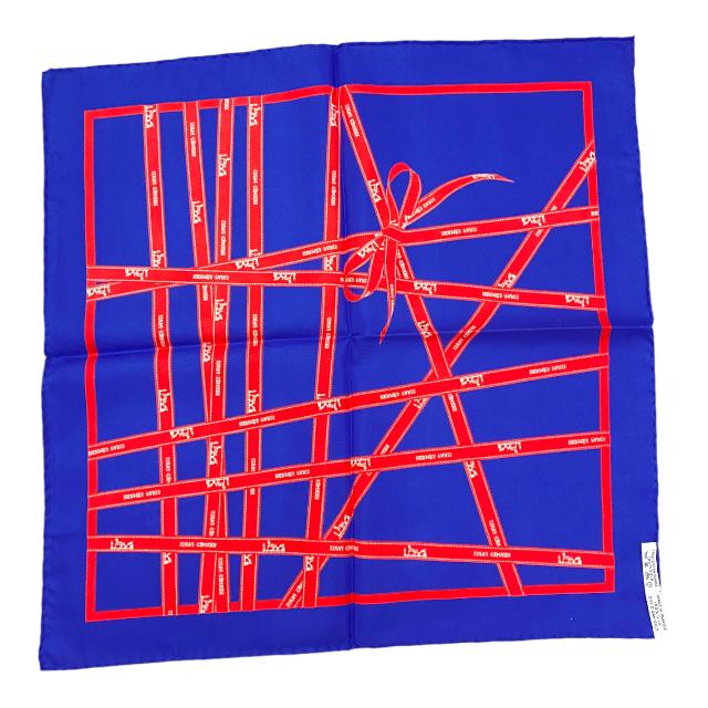 美品】HERMES エルメス スカーフ カレ45 ボルデュックリボン ミニ 