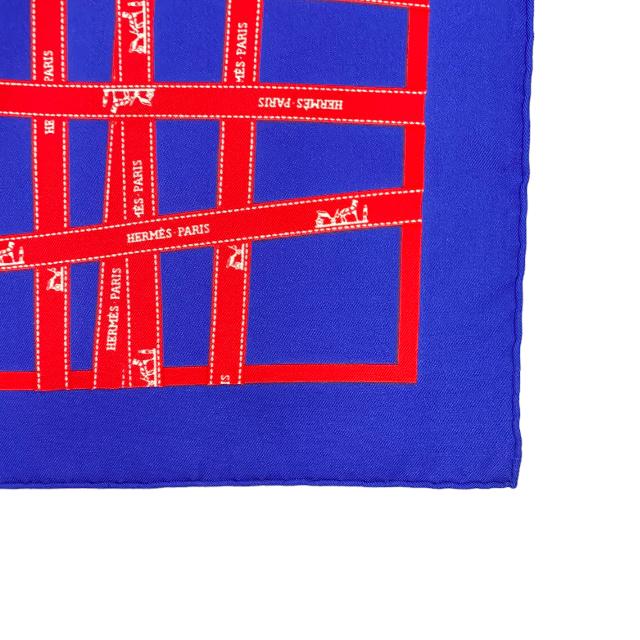 美品】HERMES エルメス スカーフ カレ45 ボルデュックリボン ミニ 