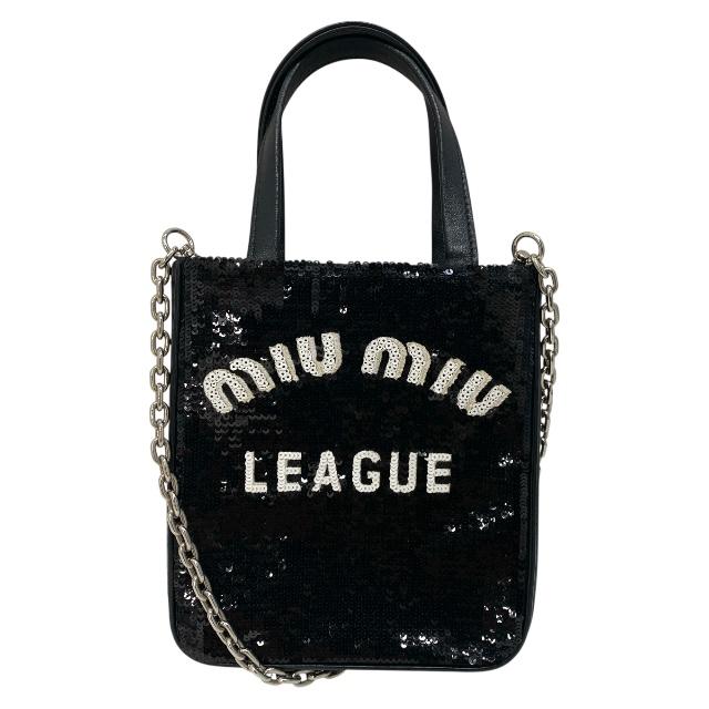 miu miu（ミュウミュウ） スパンコールミニトートバッグ チェーン