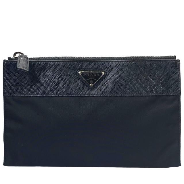 T03/213 PRADA プラダ コスメポーチ 小物入れ 三角プレート imgrc0109253970.jpg