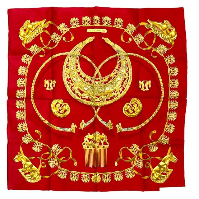 HERMES エルメス カレ40 ハンカチ スカーフ プチカレ LES