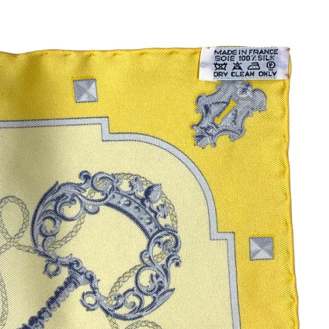 HERMES 【美品】HERMES エルメス カレ45 スカーフ プチカレ LES CLES 
