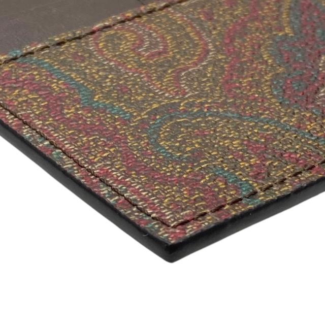 未使用品 エトロ MP2E0001-AA012 カードケース パスケース 名刺入れ ペガサス 刺繍 ペイズリー タグ レザー ブラウン ETRO | ETRO | 02