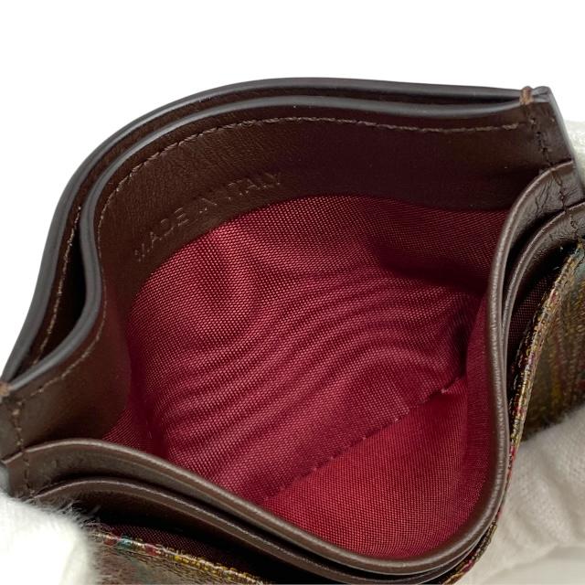 未使用品 エトロ MP2E0001-AA012 カードケース パスケース 名刺入れ ペガサス 刺繍 ペイズリー タグ レザー ブラウン ETRO | ETRO | 06