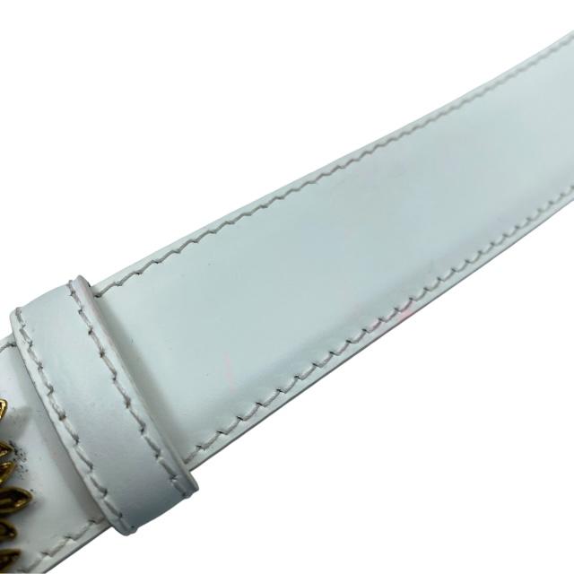 Dolce & Gabbana ホワイトレザーベルト 80cm Dolce & Gabbana ヘビ革