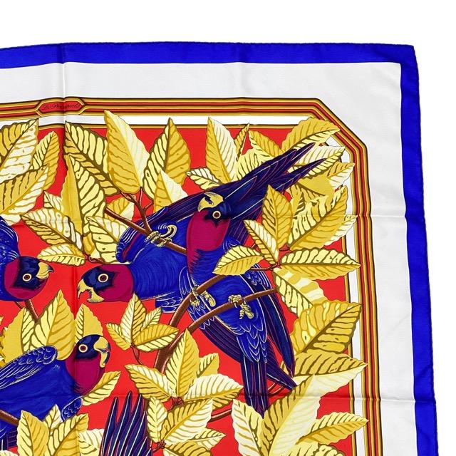 HERMES エルメス カレ 90 Les Perroquets シルク 大判 スカーフ