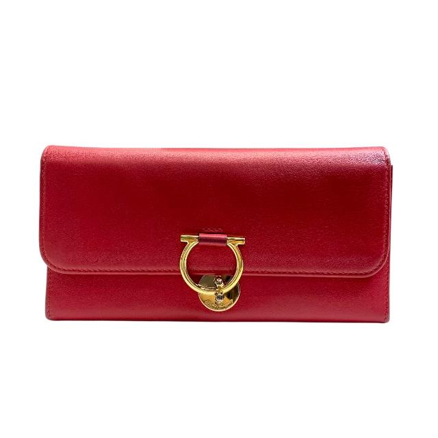 Salvatore Ferragamo 三つ折り長財布 ガンチーニ レザー FERRAGAMO（フェラガモ） 財布 長財布 ガンチーニ オーガナイザー