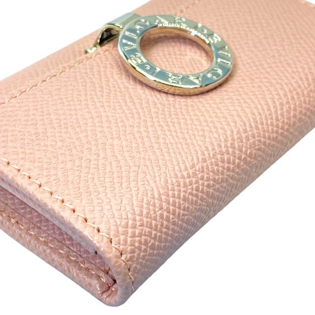 BVLGARI ブルガリ 6連 キーケース コンパクト ロゴクリップ レザー
