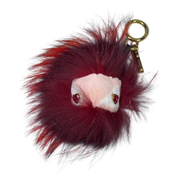 FENDI マルーンファーキーホルダー