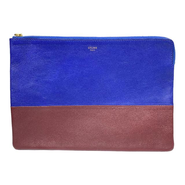 セリーヌ バイカラー レザー クラッチバッグ セカンドバッグ メンズ