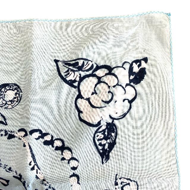 VINTAGE ハンカチーフ ブルー カメリア ココマーク VINTAGE CHANEL