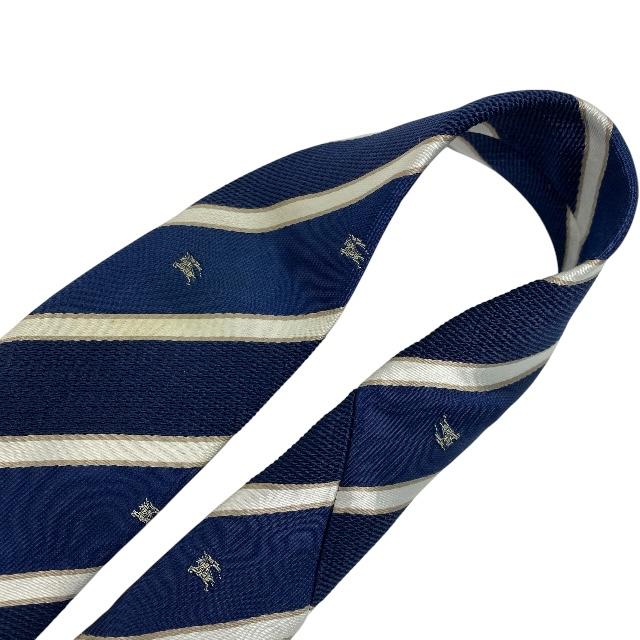 美品✨ BURBERRY ネイビー ストライプ Super110's 美品バーバリーブラックレーベル38【L相当】ネイビーストライプ
