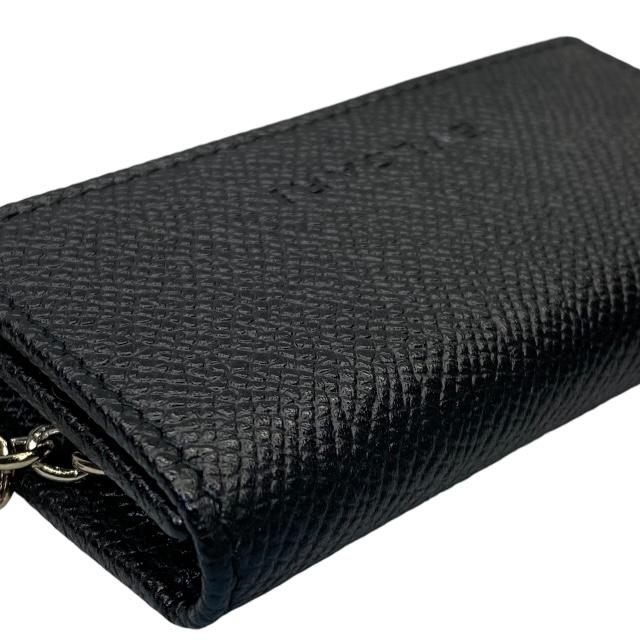 BVLGARI（ブルガリ） 6連 キーケース コンパクト ロゴ レザー ブラック