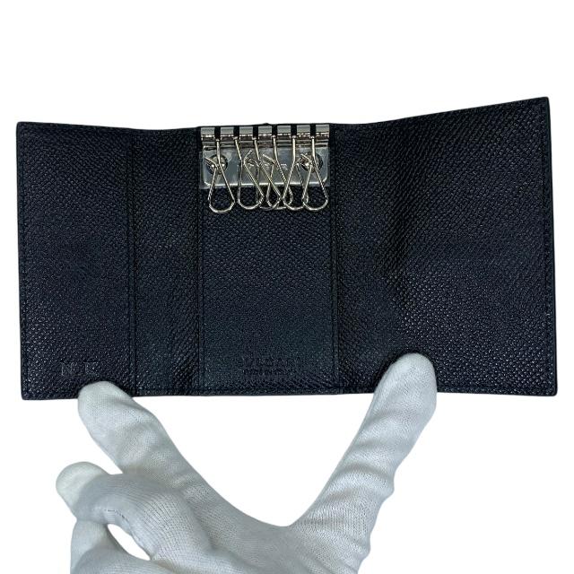 美品　ブルガリ　キーケース　ロゴクリップ　キーホルダー　レザー　黒 BVLGARI ブルガリ キーケース 6連 キーホルダー カーフレザー